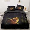 Animal Fox Bedding Set King Queen Size 3D Lovely Orange Fennec Fox Duvet Cover For Kids Teens Adults Bedroom Decor Quilt Cover