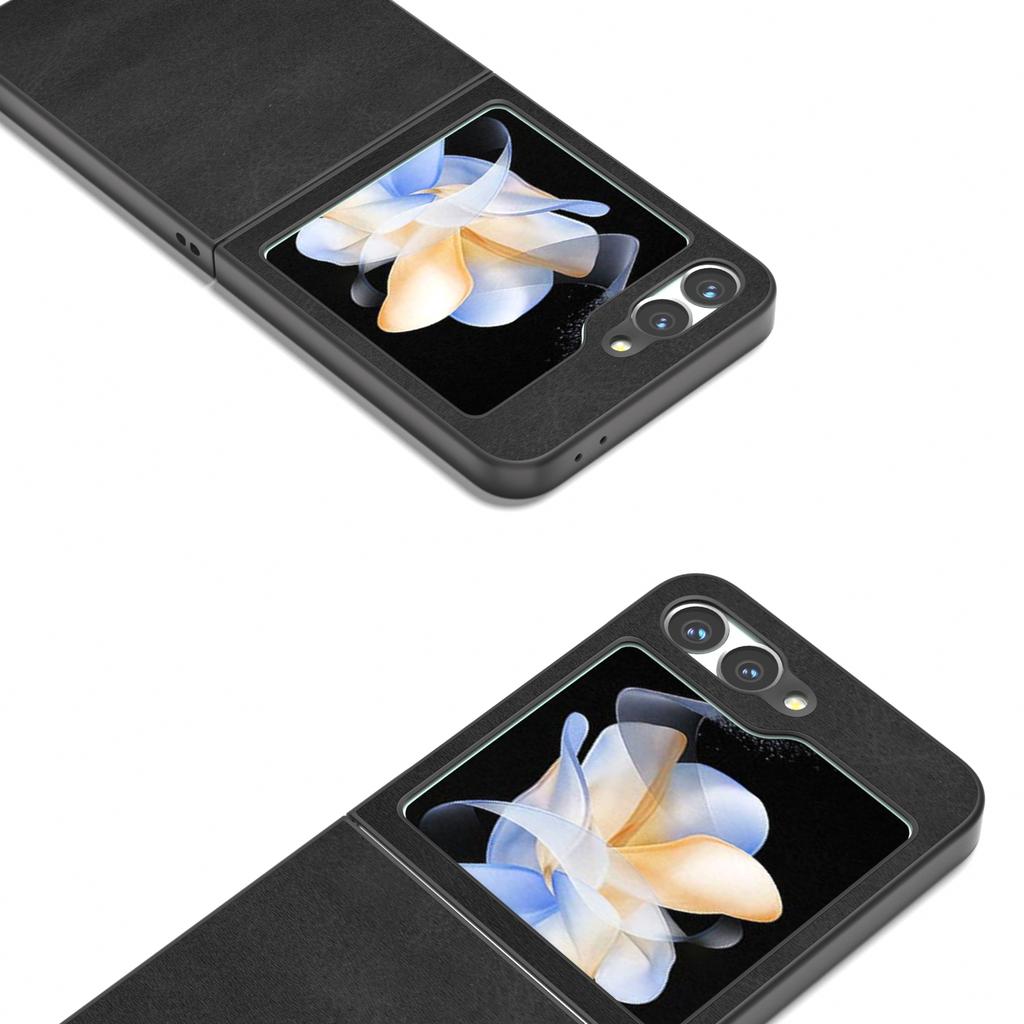 For Samsung Galaxy Z Flip7 FE 5G/Z Flip6 5G Case Cowhide Texture Hard PC+PU Leather Phone Shell