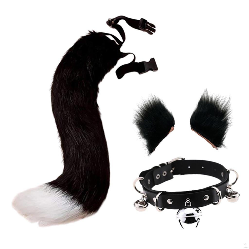 3 Pieces Cat Ear and Tail for Women Girls Cute Halloween Costume Accessories Stage Performance