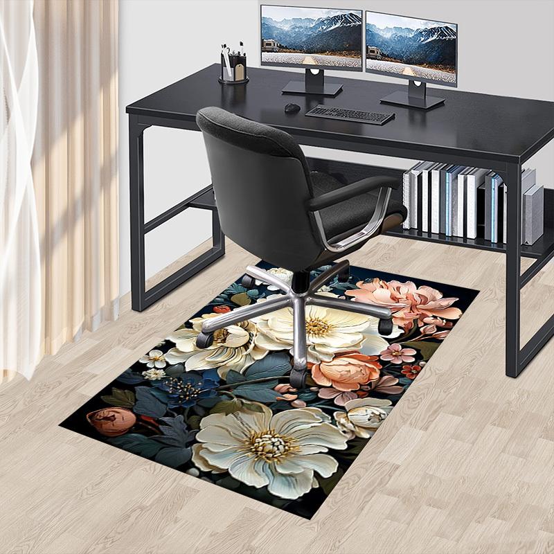 1PC Floral Pattern Carpet Ultra Soft, Thick & Absorbent, Non Slip Machine Washable Mat for Entryway
