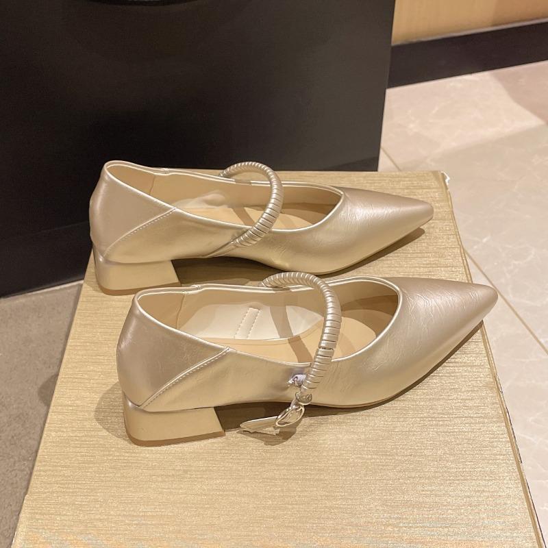 Fashion 2025 New Water Diamond High Heels Mary Jane Women's Single Shoes with Thin Heels and Pointed Shallow Mouth Women's Wedding Shoes