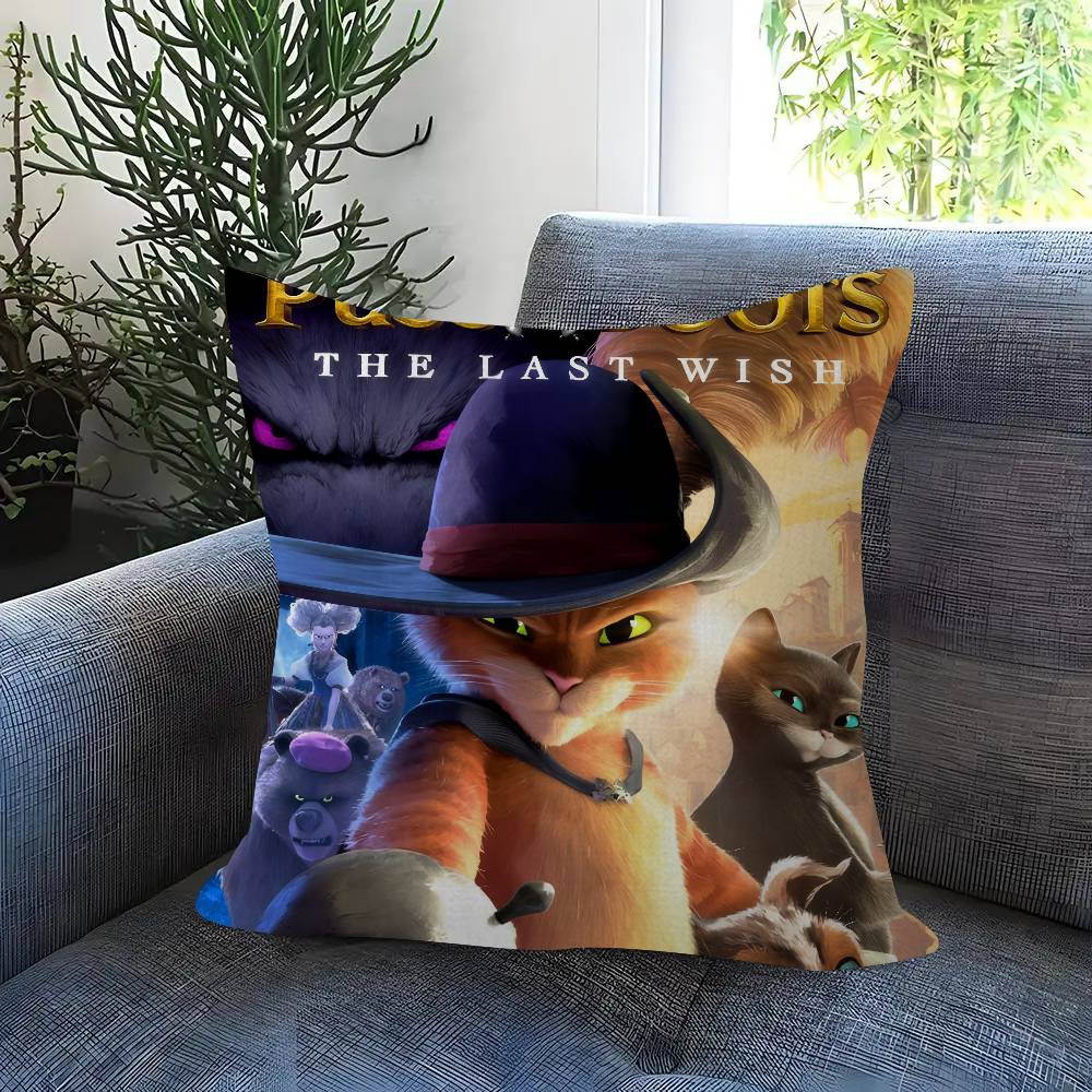 Movie P-Puss Anime In B-Boots Cushion Cover Pillow Cover Decor Pillowcase Printed Cushion Case For Couch
