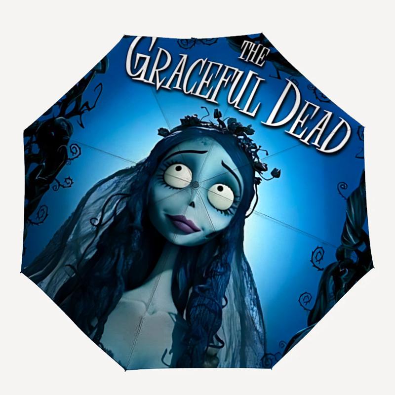 

1pc Corpse Bride 8-Ribs Sturdy Frame, Automatic Open/Close, Durable & Colorful Ideal for Beach, Travel, And All Seasons, 10158