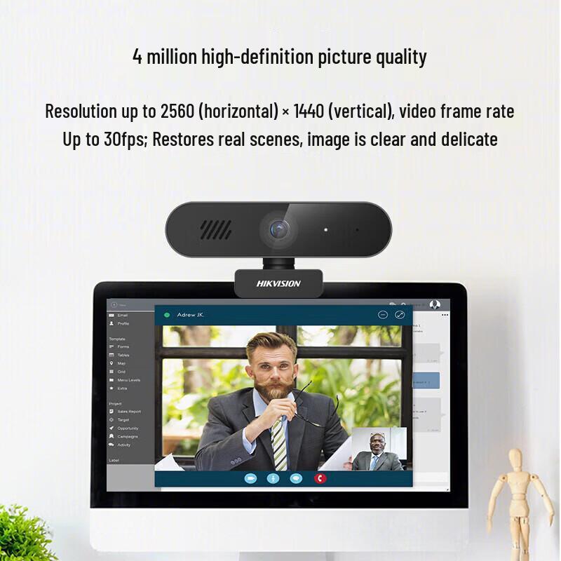 HIKVISION 2K USB Webcam with Autofocus and Speaker CN plug (adapter included)