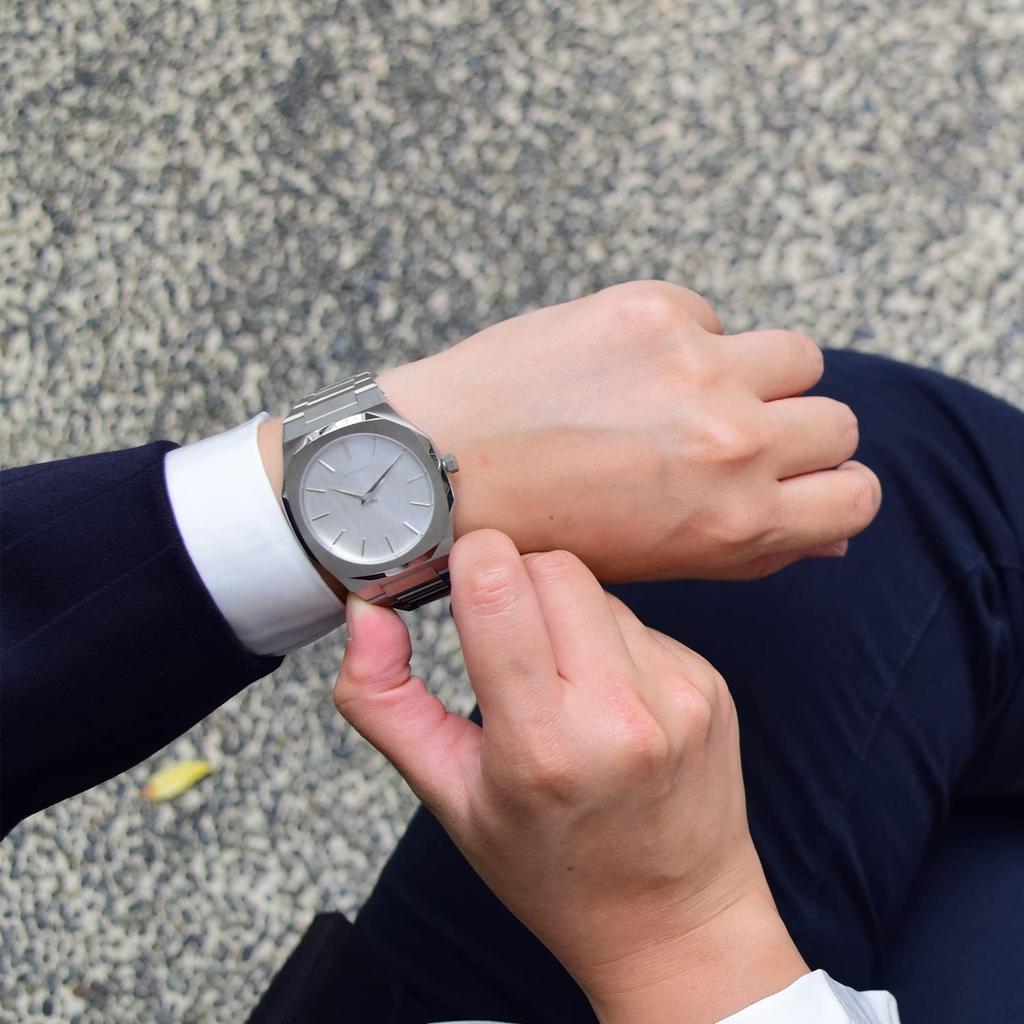 Authorized Distributor D1 Milano Watch UTBJ23 Ultra Thin Linen 40mm Stainless Steel Strap Silver [D1 MILANO] Men's [ULTRA THIN]
