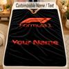 Flannel BlanketF1 Custom Name Text Personalized Soft Warm Throw Blanket Home Decor Gift