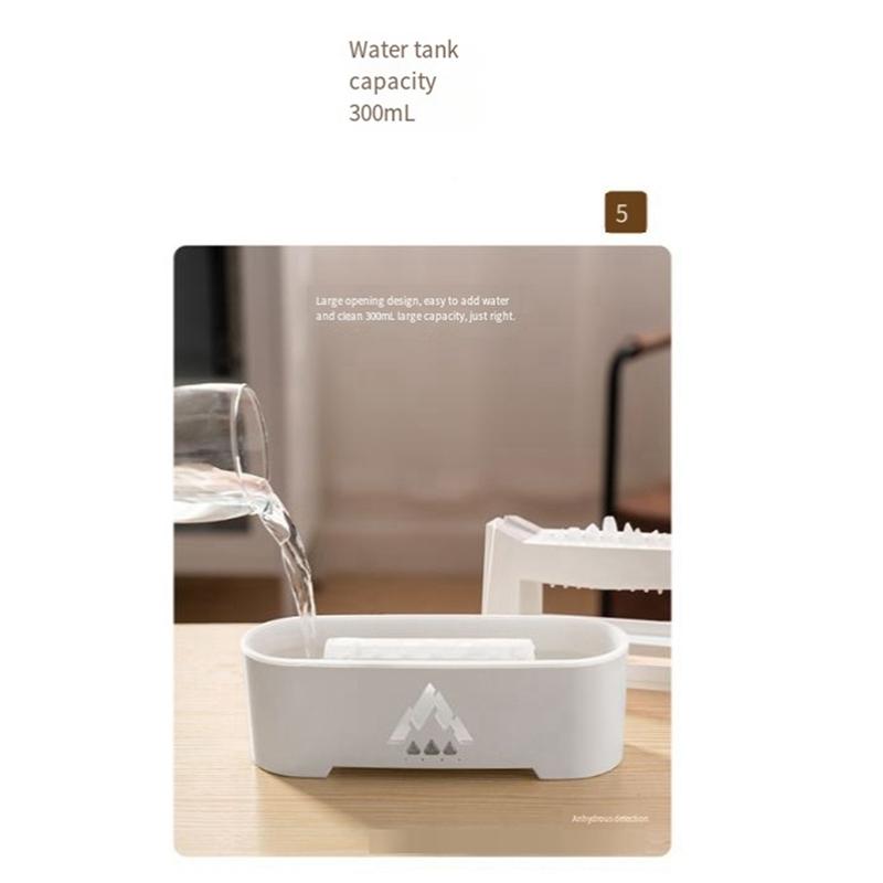 ABGP-Simulation Raindrop Flame Aromatherapy Air Humidifier Essential Oil Diffuser For Home Diffusor White EU Plug Durable Easy T