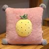 3in1 Fruit Pattern Pillow Blanket Carrot Cactus Pineapple Plush Toy Decoration