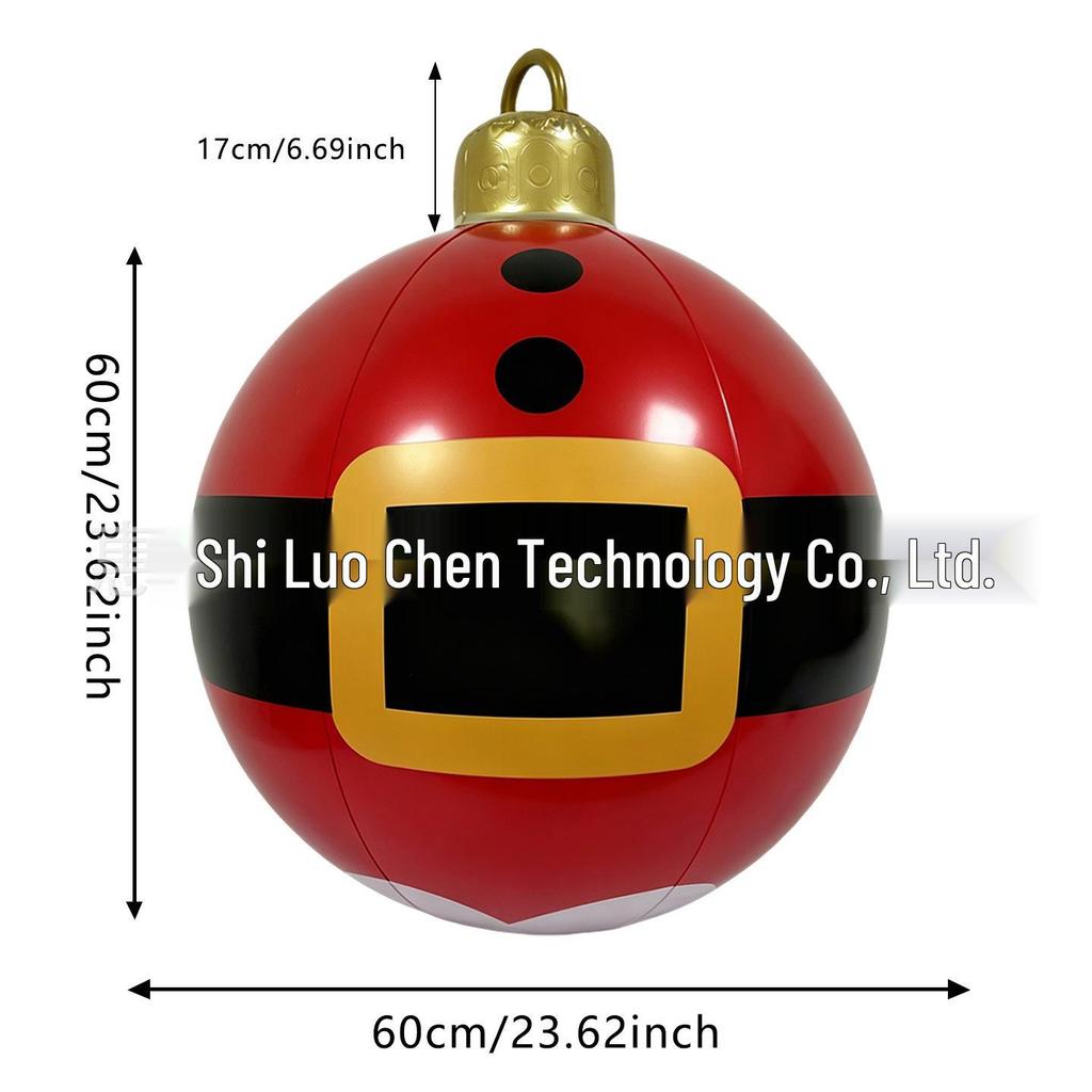 PVC Inflatable Striped Meteor Snowflake Christmas Ball Ornament for Outdoor Parties