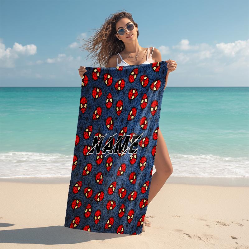 Personalized Captain America's Shield Beach Towel Microfiber Beach Towel Thin Absorbent for Beach Swimming Yoga Bath Sports. 091064