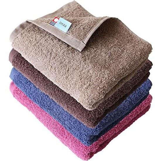 Imaa Imabari Towel Certified Face 4-Piece Set Soft Thin Quick-Drying Made Japan 100 Cotton Vacuum Compressed Pack Assortment