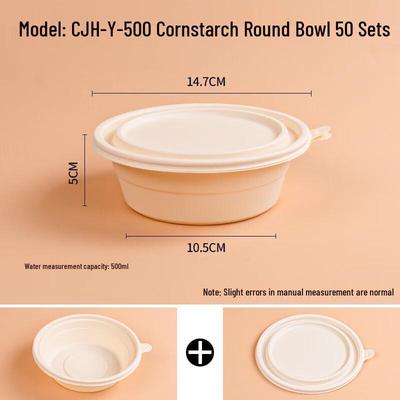 Disposable Food Grade Round Takeaway Containers with Lids