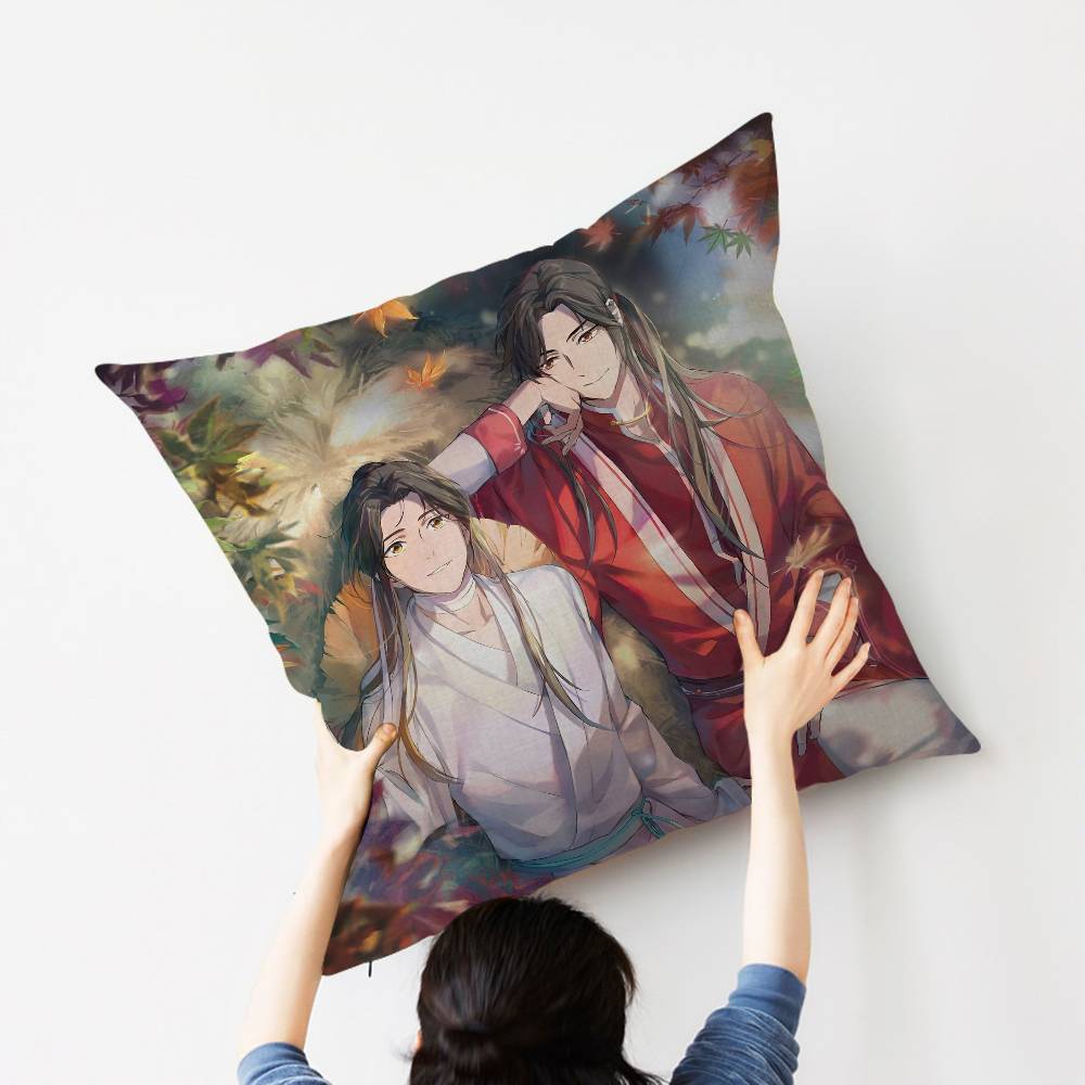 1pc Heavenly Officials Blessing Animation Cushion Cover Car Throw Pillow Case For Sofa Car Christmas Gift 40x40cm 45x45cm