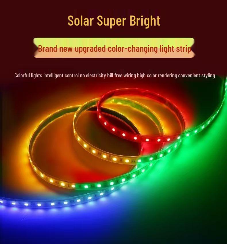 Solar Dreamcolor LED Light Strip: Waterproof, Remote-Controlled, Solar-Powered for Outdoor Use