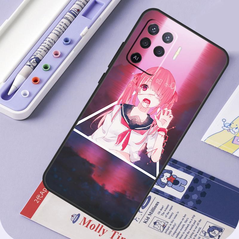 Cute Girl Glitch Animation For Oppo A94 A74 A54 A15 A18 A38 A58 A78 A98 A40 A60 A80 A16 A76 A96 A57 A17 A77 A5 Pro Case