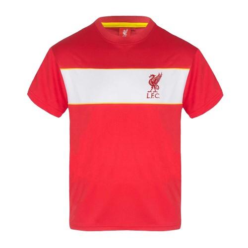 Liverpool FC Boys Contrast Striped Polyester T-Shirt