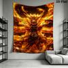 Naruto Fire Sage Mode Wall Tapestry Aesthetic Wall Hanging Printed Fabric Blanket Decorative Tapestries For Bedroom Living Room Home Decor