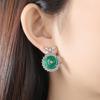 WWJ Exclusive Design Green Clear Zirconia Jewelry Round Stud Earrings