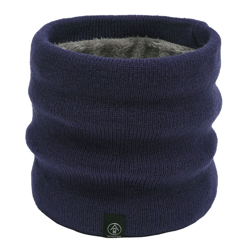 Scarf Windproof Thick Double-Layer Winter Neck Gaiter Knitted Scarf Circle Loop Scarves Neck Warmer