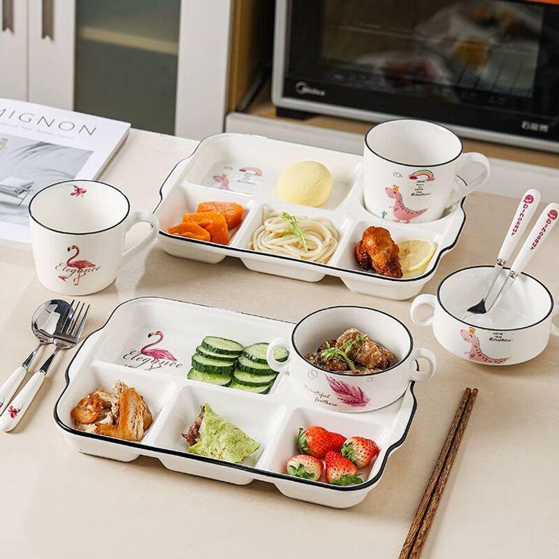 Jiakangming Keramik tiefe geteilte Essensplatte