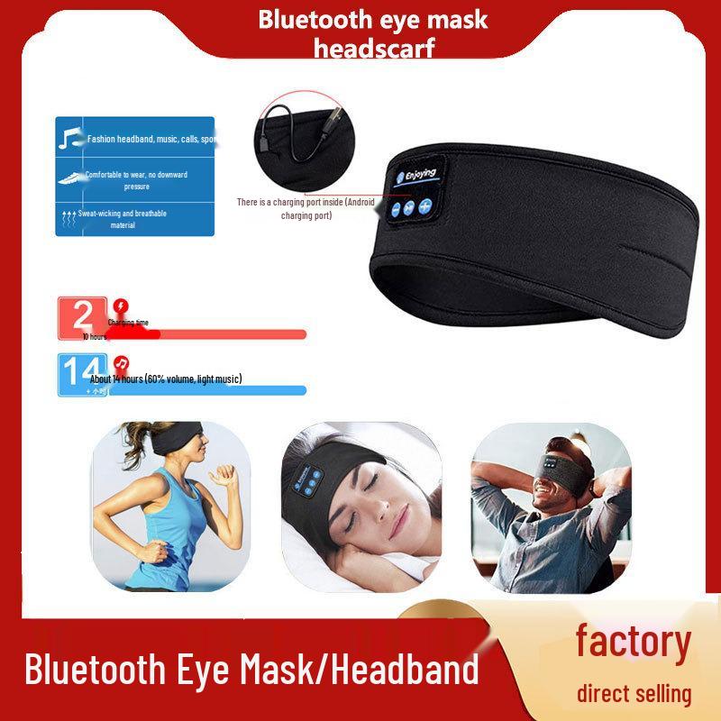 Bluetooth Sport Headband & Sleep Eye Mask with Music 5.4V - Call & Yoga Stereo Headband