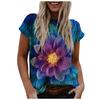 Fashion Women's Summer Printed Short Sleeve Crew-Neck T-Shirt Casual Tee Tops