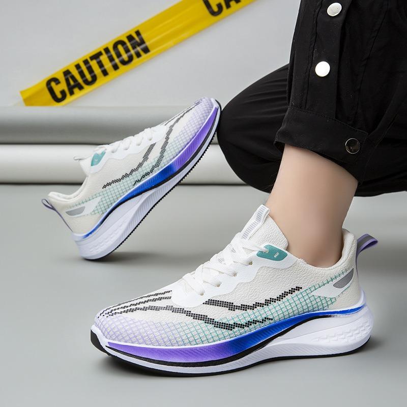 Running Shoes, Sports Shoes, Racing Shock Absorption, Ultra-light Running Shoes for Boys and Young Students, Racing Breathable Fly-woven Mesh