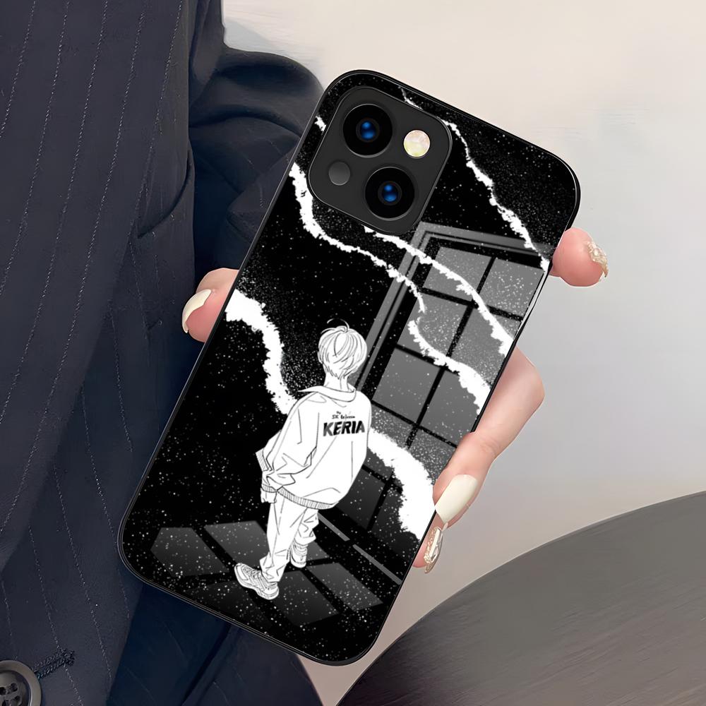 

Чехол для телефона SKT T1 ESports для iPhone 17 Pro Max 15 Pro 16 14 Plus 12 13 Mini 11 Pro Ударопрочная стеклянная крышка iPhone16Plus