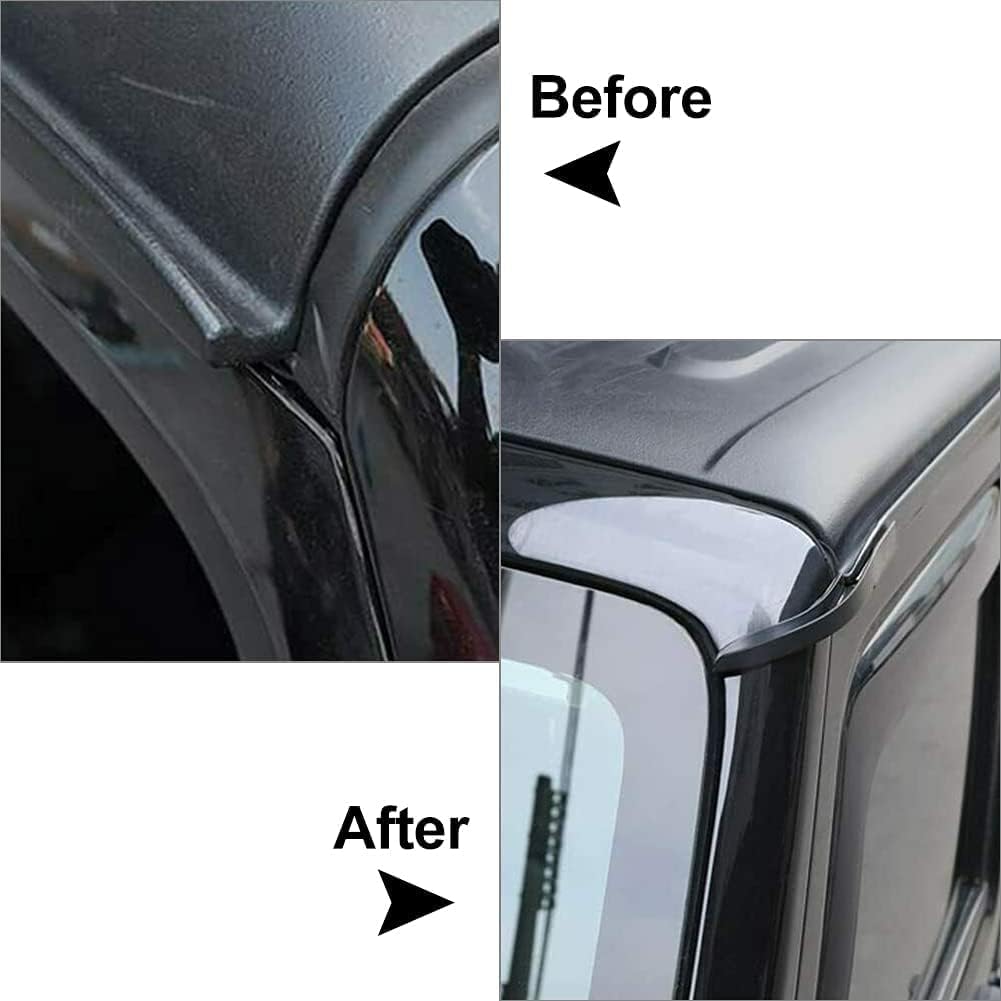 Driverter Rain Gutter for Jeep Wrangler JK JKU Sports 2007-2017 Exterior Accessories Roof Hard-Top ABS Rain Groove Diverter Black, 2-PACK