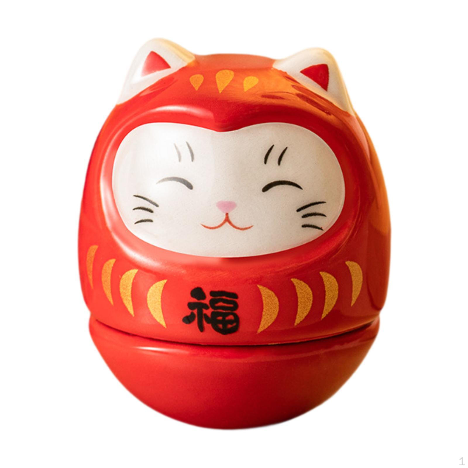 

Керамічна фігурка щасливого кота, лялька-стаканчик, 3,5 х 3,5 х 4 см, аксесуари для декору домашнього офісу, декоративні