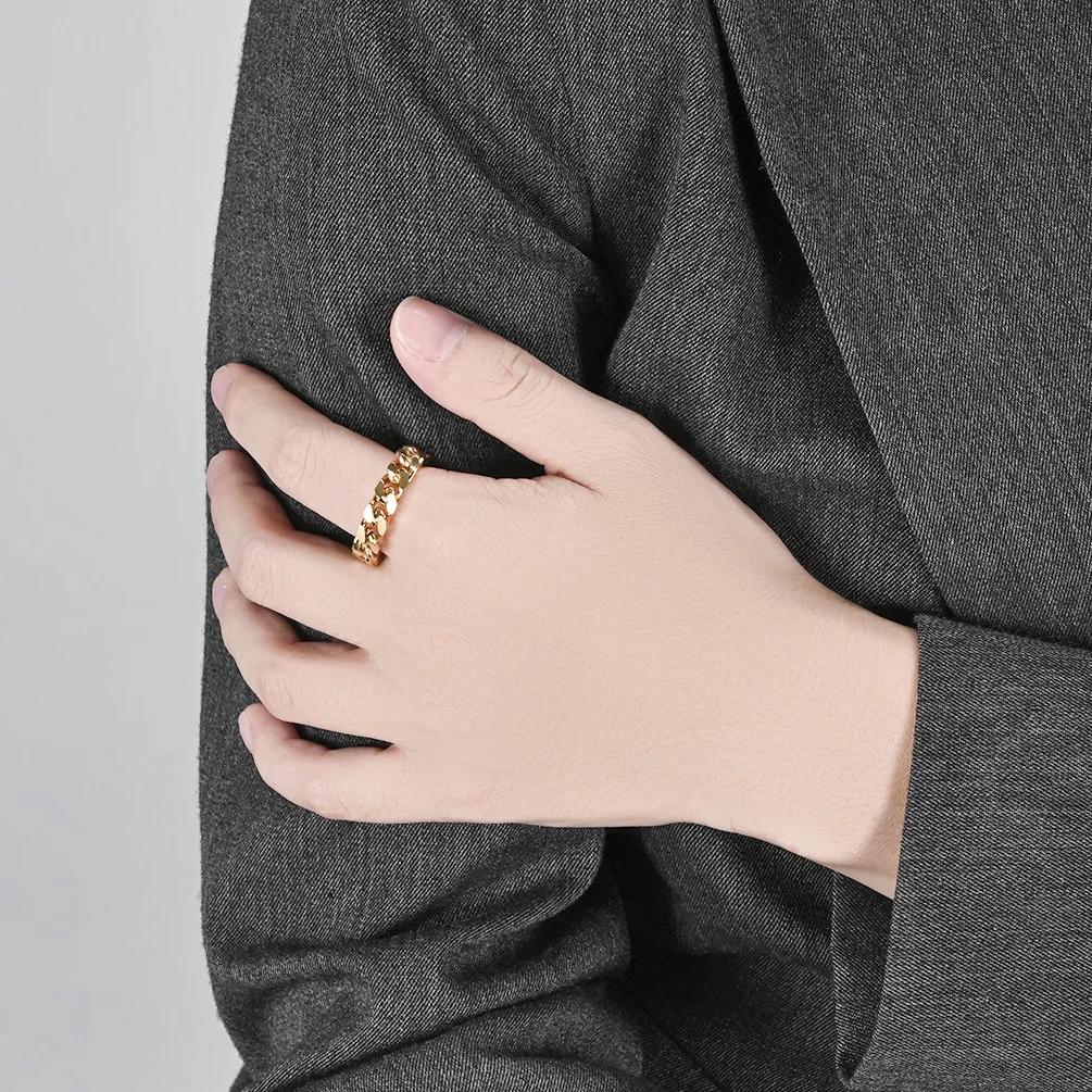 6mm Stainless Steel Rings for Women Classic Silver/Gold/Black Color Chain Ring Jewelry Men