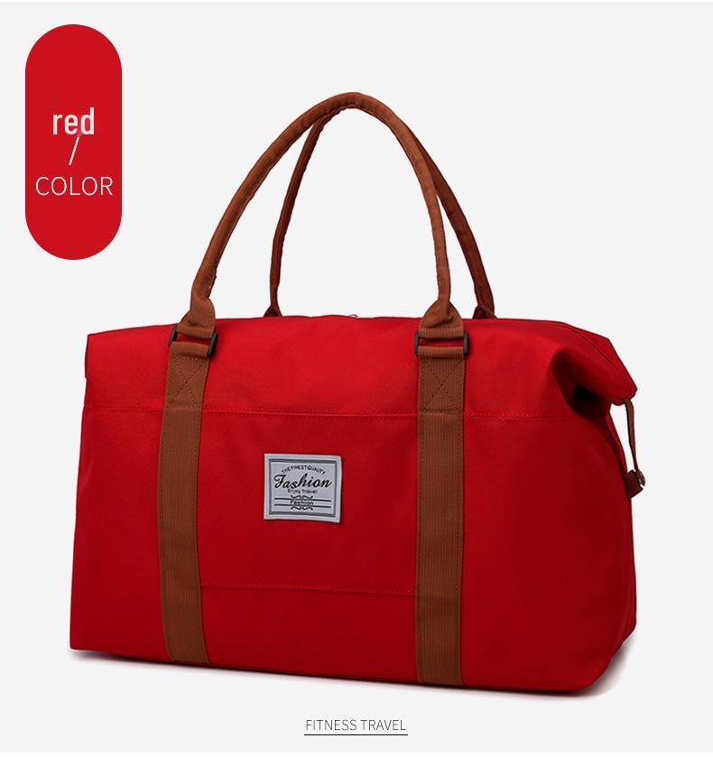 

Large Capacity Women s Yoga Bag: Dry & Wet Separation Sports Bag with Shoe Compartment. 52x16x33 cm червоний