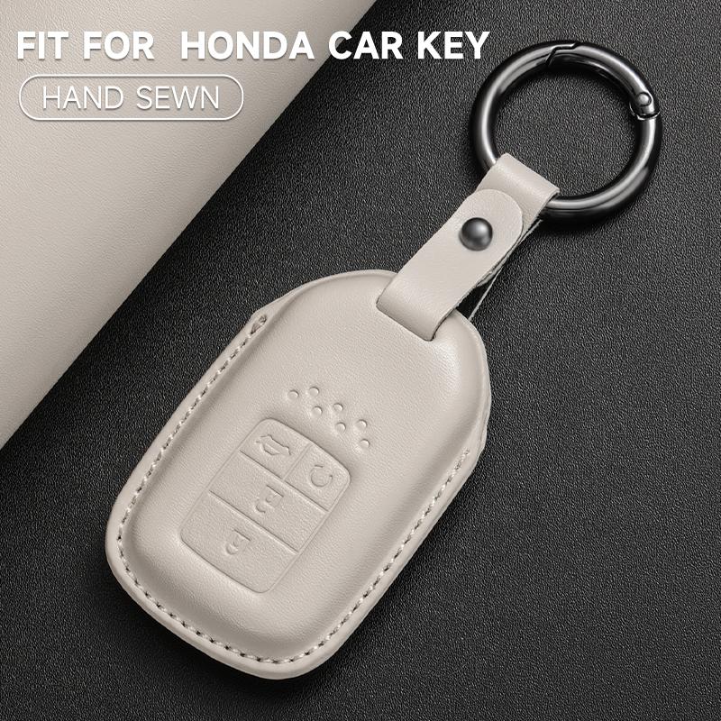 Genuine Leather Car Key Case Cover Key Bag For Honda Civic CRV XR-V Vezel Fit Jazz BRV BR-V City Protect Set Car Accessories