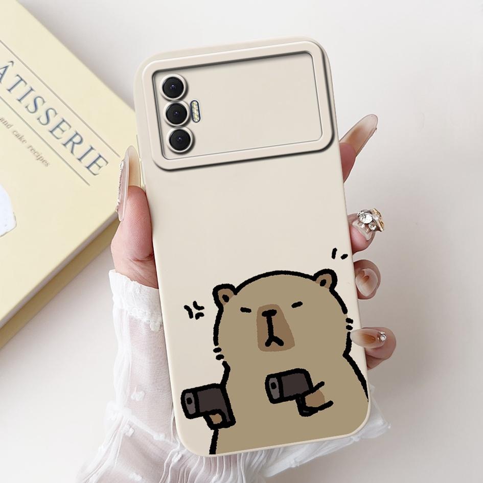 6.6" For Tecno Spark 8P 2021 Case Lovely Panda Cartoon Camera Protection Soft Matte Cover For Tecno Spark8P 8 P KG7H KG7n Bumper