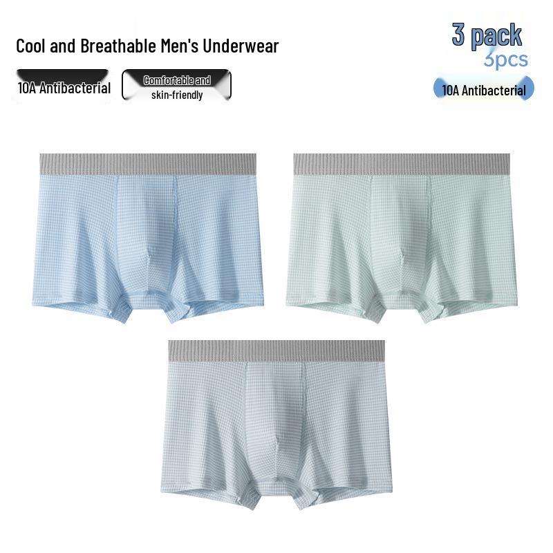Boys' Ice Silk Antibacterial Boxer Briefs - 2026 Summer Collection