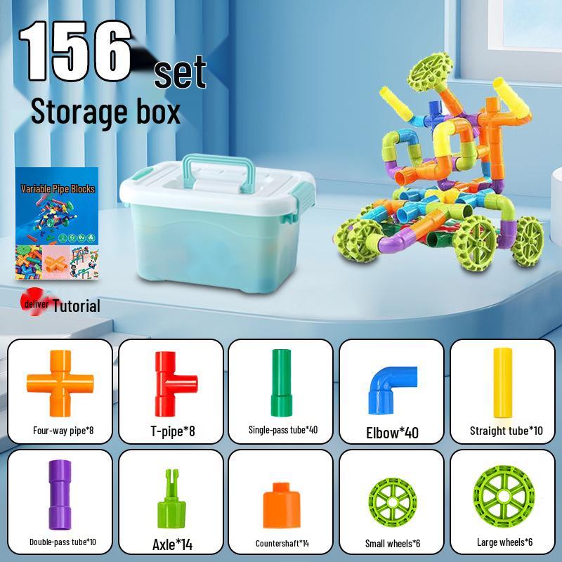 Children's Educational Interlocking Building Blocks - DIY Water Pipe Assembly Toy for Early Learning