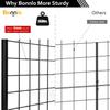 Bonnlo 6' x 2' Tel Izgara Panel Kule, T-Tabanlı Ayaklı, Daha Kalın 5mm Tel, 180 LBS Ağırlık Kapasiteli Izgara Duvar Teşhir Rafı, 4", 6" Kancalı