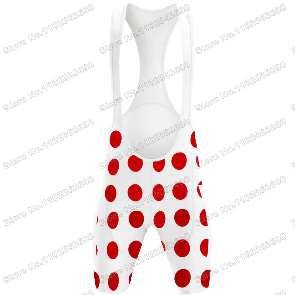 Team Radsporttrikot Set Tadej Pogačar Radsportbekleidung Gelb Grün Rot Gepunktet Weiß Rennrad Trikot Trägerhose