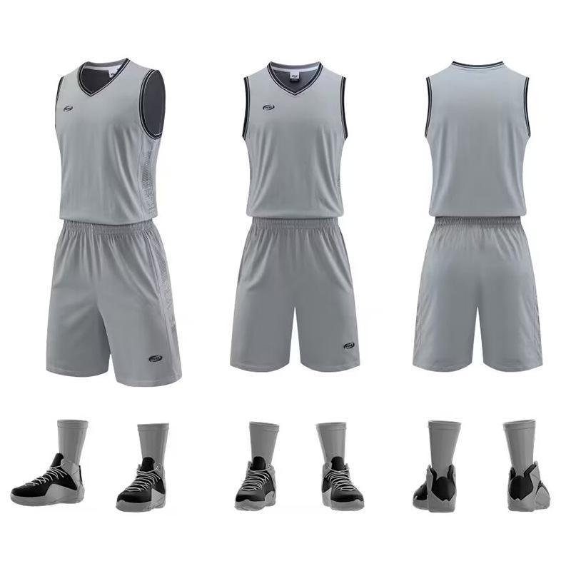 

Комплект мужской баскетбольной формы на заказ с нанесением логотипа XXXL серый