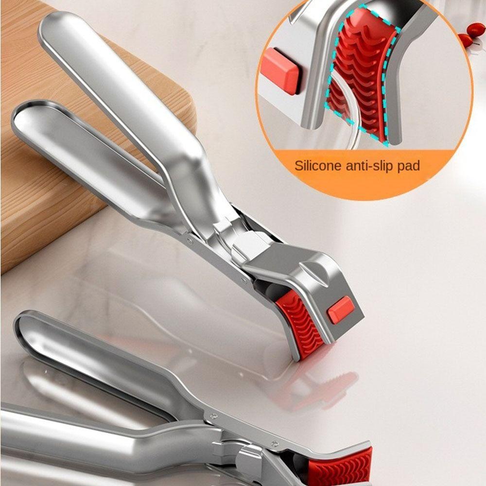Ergonomic Handle Hot Bowl Holder Thickened Dish Clamp Pot Pan Gripper Clip  Dish Lifting Device