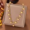 Gold Plated Stainless Steel Dangling Ball Charm Choker Necklace