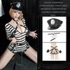 Prisoner Uniform Instructor Costume Sexy Prisoner Uniform Set Tow Chain Hips Costume Party High Leg Bold One Size Temptation Training Thrilling
