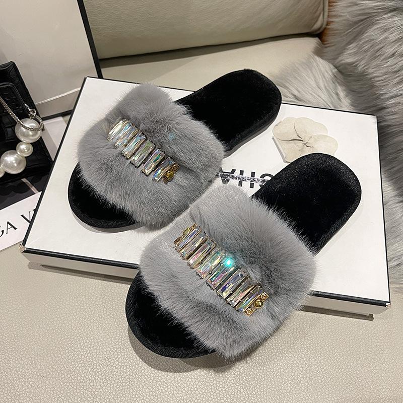 Fashion Winter 2025 New Women's Slippers Anti Slip Casual Indoor Flat Shoes Women's Warm Shoes Solid Color Fashion Women's Slippers