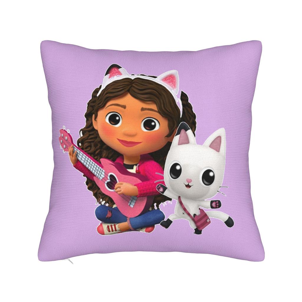 Gabby Dollhouse Cartoon Throw Pillow Cover Polyester Cushions for Sofa Funny Pillowcover Home Decor