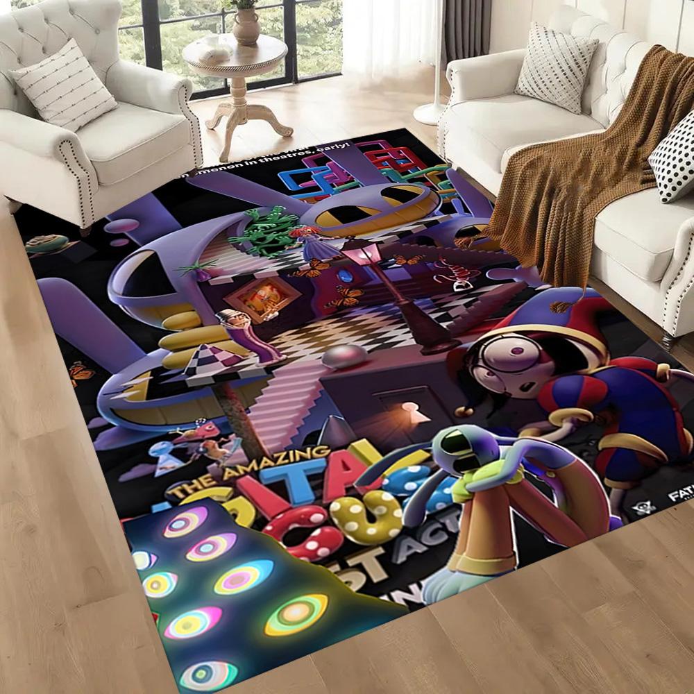 Digital Circus Floor Mat Suitable for Study Room Outdoor Dining Room Hallway Anti-slip Rug Office Home Decor