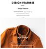 European Men's Wool Coat, Double Collar, Vertical Zipper.