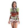 Halloween Nurse Costume Dress With Printed Pattern For Cosplay Parties