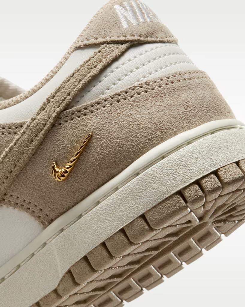 IO4244-101 Nike Dunk Low Sail Metallic Gold Linen (Women's)