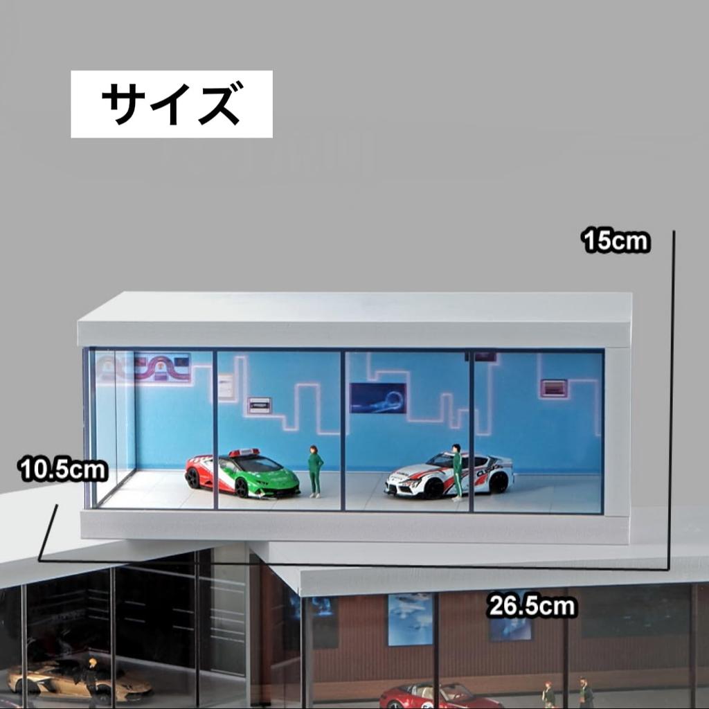 Scale Garage Showroom Model 22223530 Moreart Parking Pit Garage Diorama with Miniature Car 1/64 [Used]