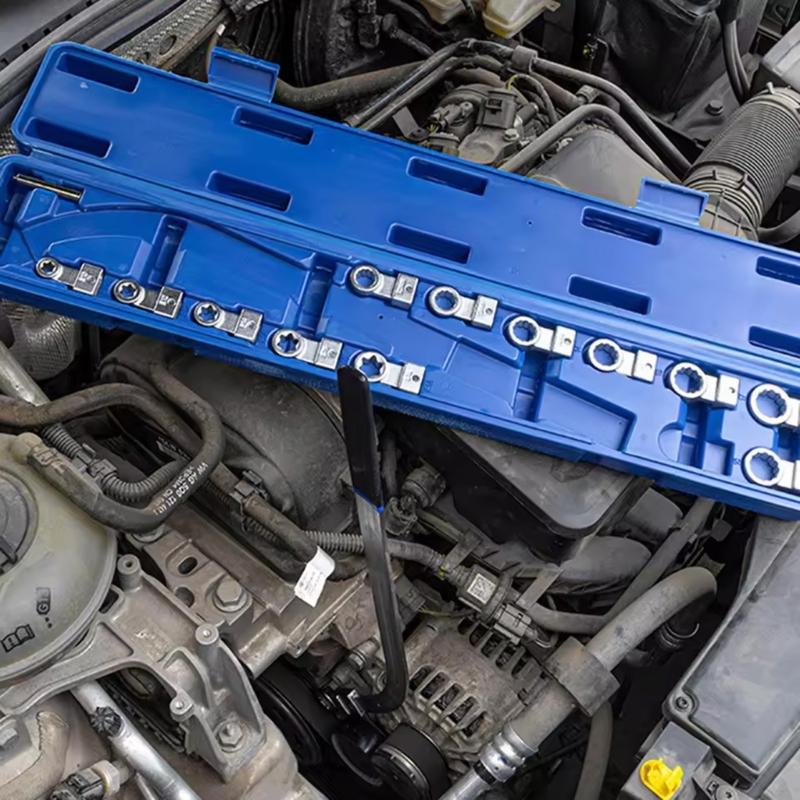 Universelles Serpentinenriemenspanner-Schlüsselset Inklusive Adaptern Lange Werkzeugstahlkonstruktion Tragekoffer